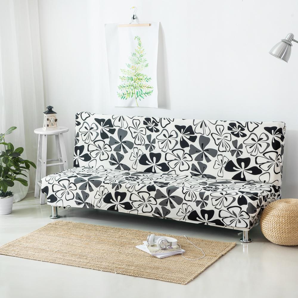 Armless Sofa Bed Cover Spandex Stretch Futon Slipcover Elastic Full Folding Couch Sofa Shield Fitted Full Folding Sofa Slipcover