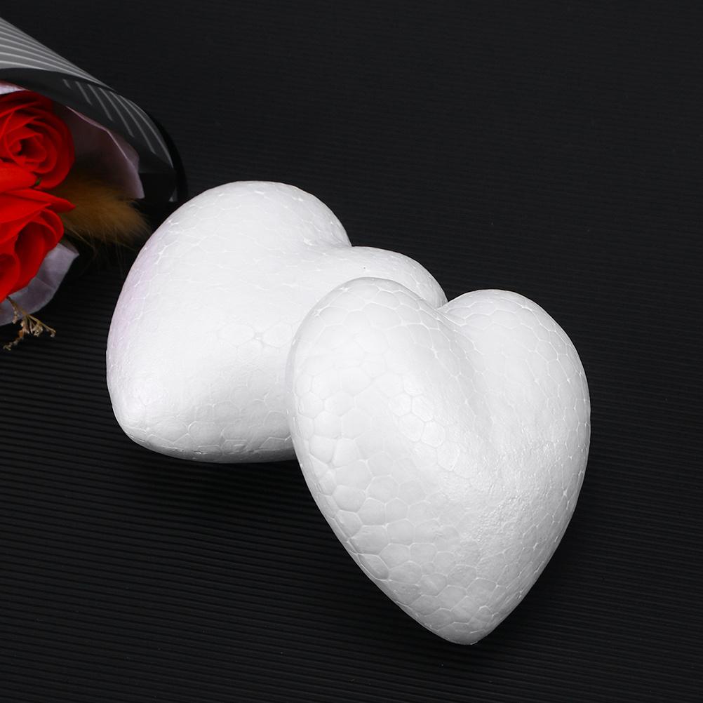24Pcs White Solid Heart DIY Craft Wedding Decoration Valentine's Day Party Centerpiece Wedding Ornament Models