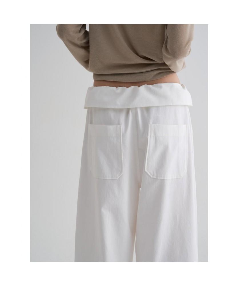 8SECONDS Flap Obi Cotton Pants White