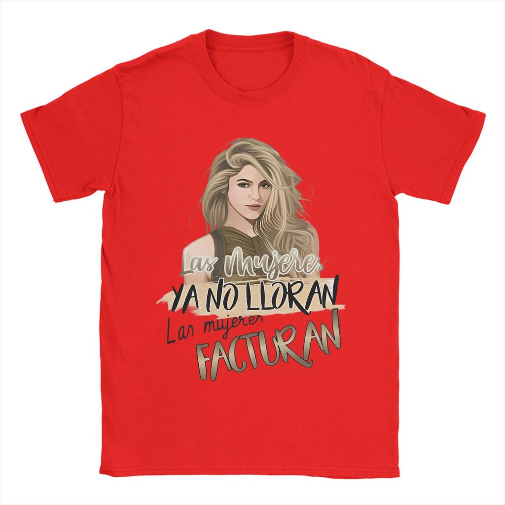 Herren Shakira Las Mujeres Ya No Lloran T-Shirt 100% Baumwolle Tops Vintage Kurzarm Rundhals T-Shirts Bedruckte T-Shirts