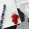 Fluffy Mink Hair Pendant Leather Car Keyring Fashion Little Glove Keychain  Bag Decoration