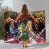 Retro Z-Zelda Cartoon Link Games Flannel Blanket,Ultra Soft Warm Plush Throw for Home Bedroom Bed Sofa Cover Camping Picnic Kid