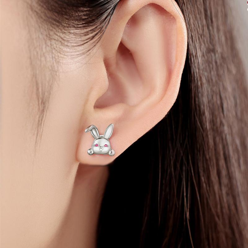 barbie [Original Design of Cute Rabbit with High-end Temperament and Original Debut Ins Style Love S925 Silver Earrings for Women ZJYES-YS-092