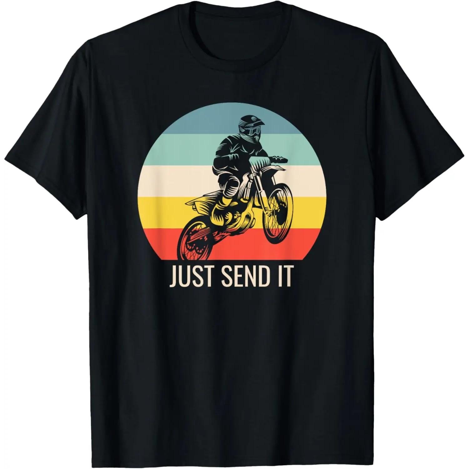 

Dirt Bike, Motocross, Sunset; Just Send It T-Shirt XXXXXL чорний