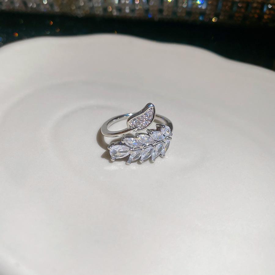 Maillard Vintage Geometric Flower Tiger's Eye Open Ring Simple Index Finger Ring Jewelry