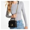 Michael Kors Sonia Small Chain Leather Solid Color Flip Big Logo Leather Shoulder Crossbody Bag Small Women's Pure Black Small