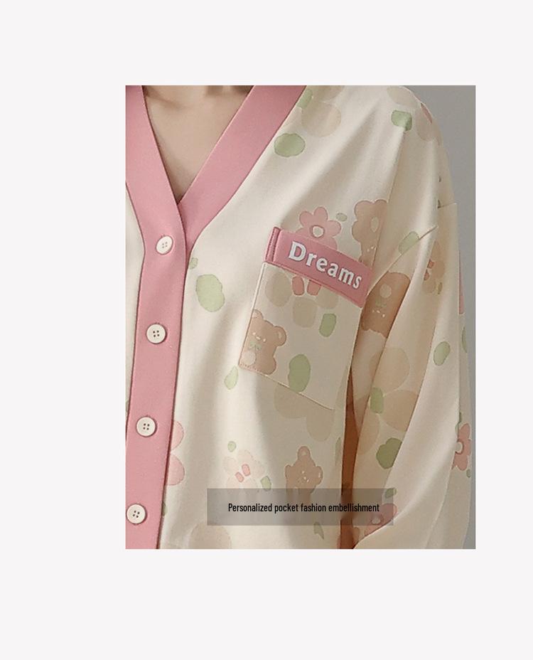 Women's All-Cotton Long Sleeve Pajama Set - Spring/Autumn Style, Casual Cardigan, Long Pants, Can Be Worn Outside (2025 New).