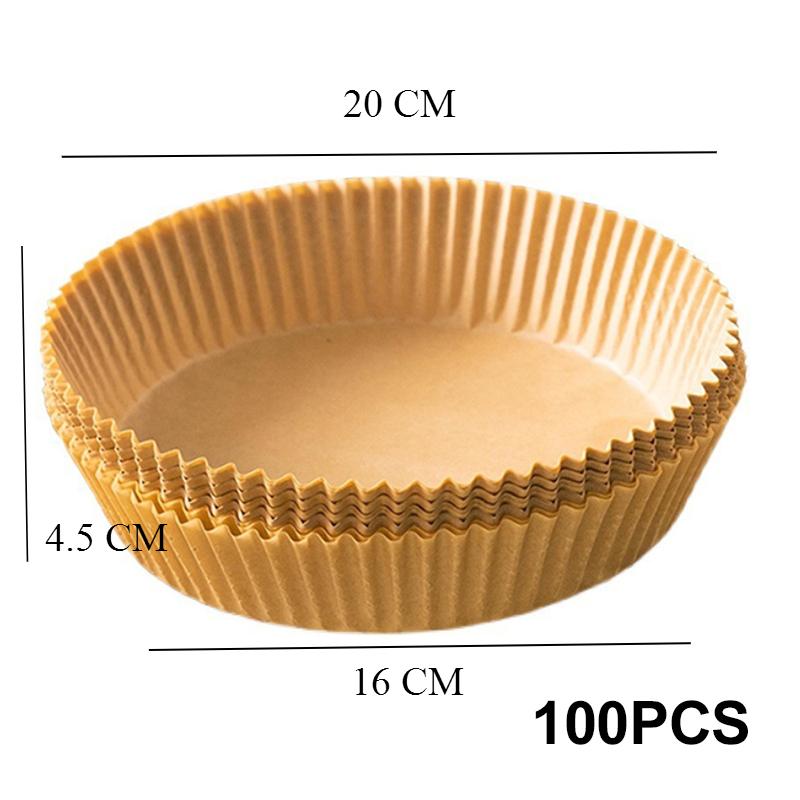

50/100 шт. одноразовая бумажная подложка для фритюрницы с антипригарным покрытием, круглая подложка для сковороды в духовке для 16 см фритюрницы для микроволновой печи