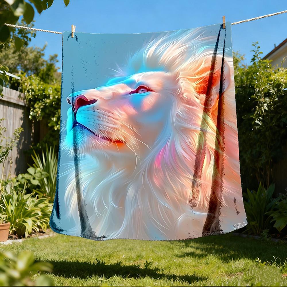 1pc Lion Art Outdoor Blanket, Soft And Comfortable Blanket, Casual Warm Outdoor Blanket, Good Birthday Gift Yy251201160