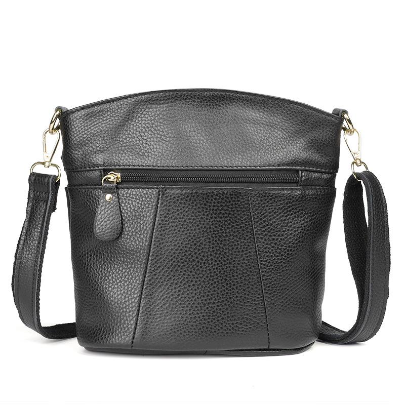 Women's Retro Cowhide Shoulder Bag - Fashionable Mid-Age Mother Genuine Leather Bucket Bag