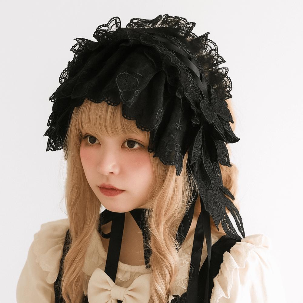 Ribbon Bow Lolita Lace Headband Sweet Anime Maid Cosplay Headdress Cosplay Accessory