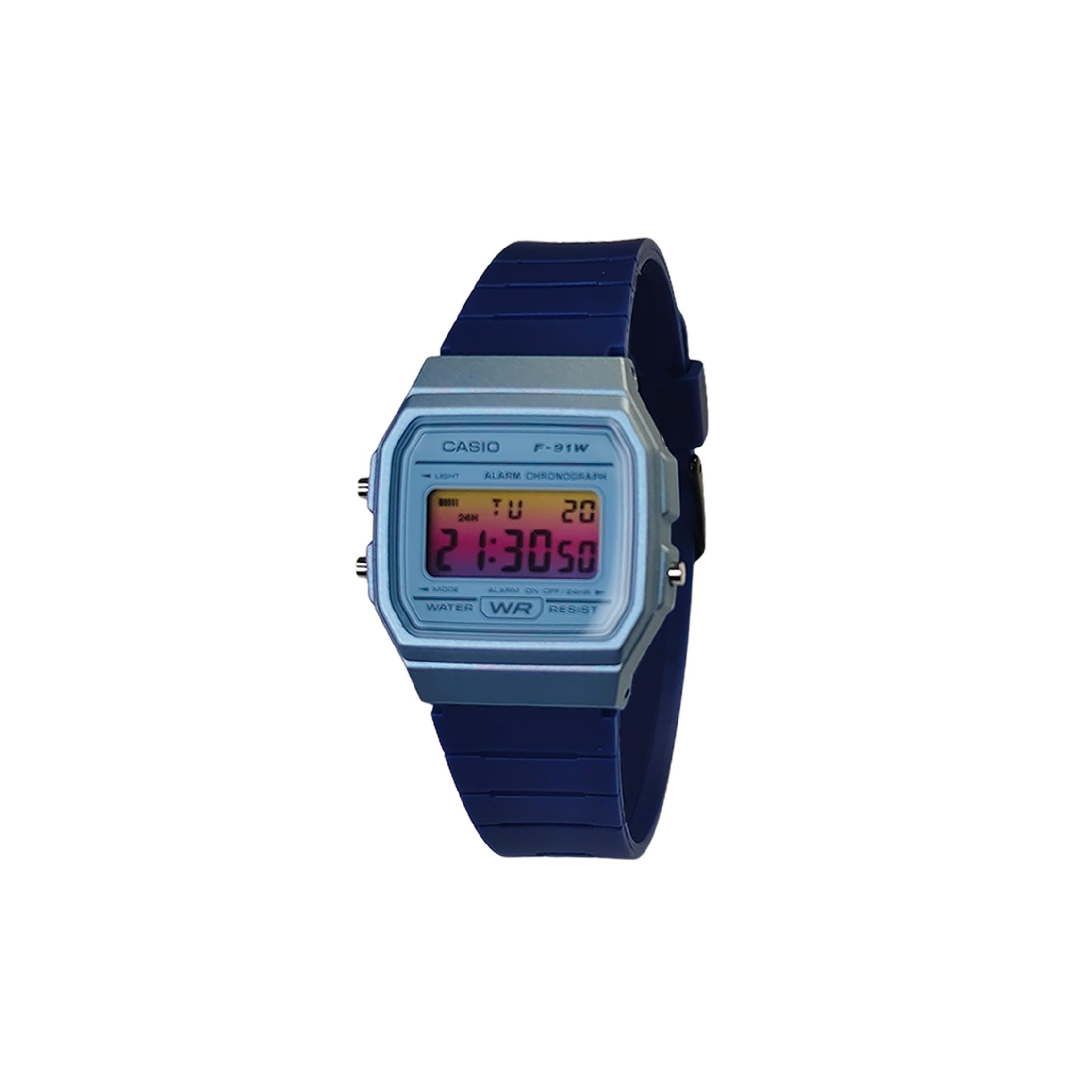 

CASIO Custom Collection Quartz Movement Resin Strap Watch Men s Watches Blue Dial F-91WS-2(Watch5--) Blue Strap