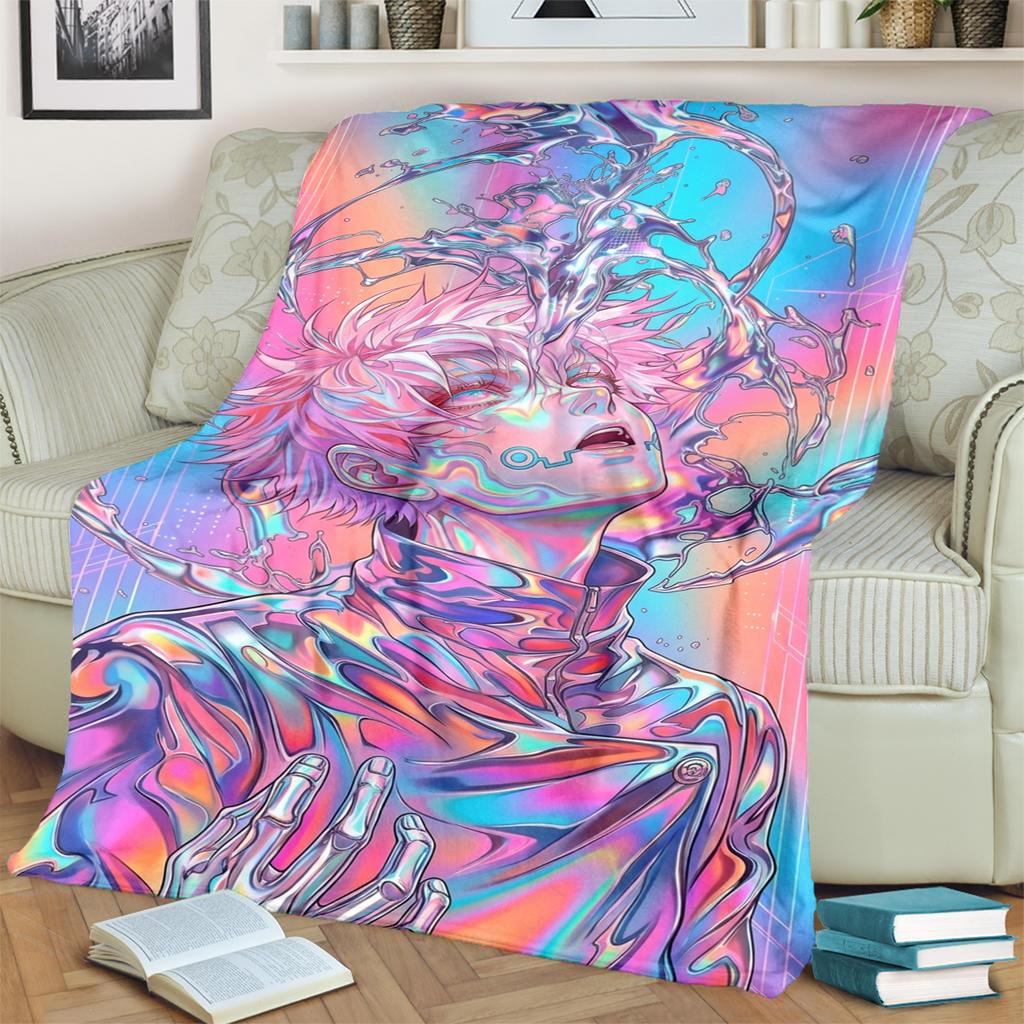 Weiche Jujutsu Kaisen Musterdecke Warmes Flanell für Schlafzimmer, Sofas, Betten, Stühle, Picknicks, Reisen