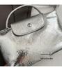 Women's 2024 Silver Textured Dumpling Shoulder Bag - Versatile Summer Crossbody Handbag