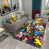 Kids Cartoon Carpet Colorful Graffiti Rug Teens Street Hip Hop Rectangle Area Rugs Bedroom Mats Flat Mat Living Room Door Mat