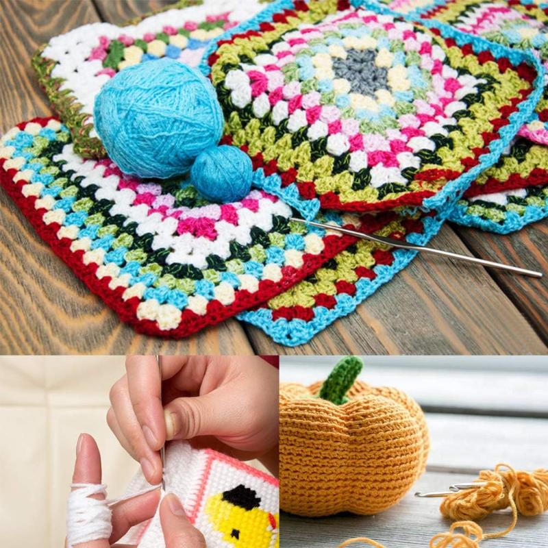 12pcs Small Size Metal Handle Crochet Hook Knitting Needles Lace Crochet Needles Metal Hook for Lace Knit