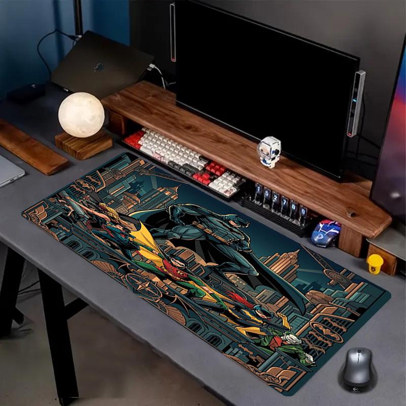 Batman Print Mouse Pad, Anti‑Slip Desktop Keyboard Mat, for PC Laptop Gaming Working Daily Use, Cool Festival Surprise Gift