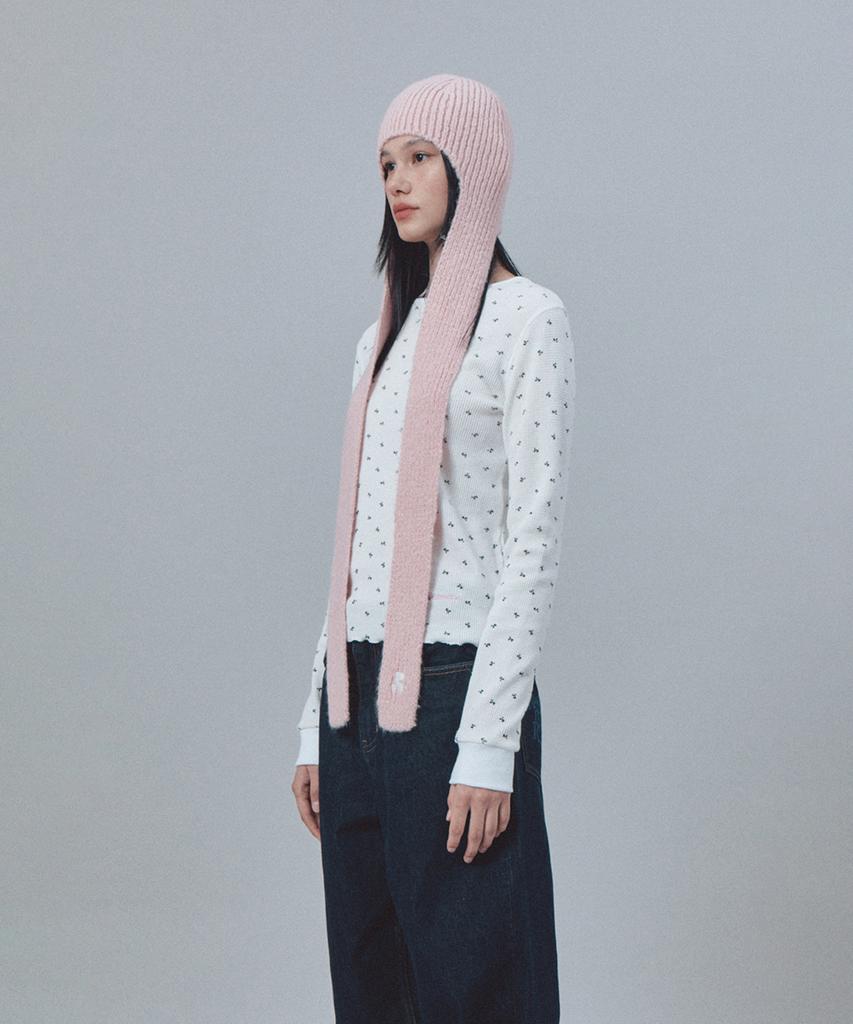 REST&RECREATION Hairy Scarf Beanie - Pink