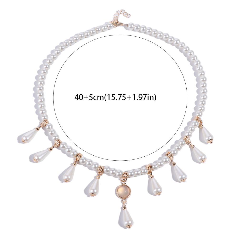 Pearls Chinese Style Necklace Vintage Cheongsam Necklace Vintage Hanfu Necklaces  Clavicle Chain