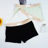 Women Underpants Slim Fit Solid Color Elastic Waistband Cotton Crotch Mid Waist Good Breathability Lady Boxers Female Daily Underwear