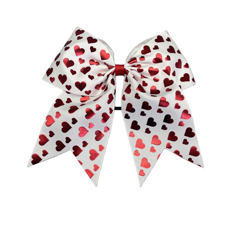 Cross-Border Valentine s Heart Bow Hair Clip & Elastic Hair Tie