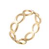 Women's Gold Geometric Cutout Wide Band Cross Ring - European & American Hip Hop Style