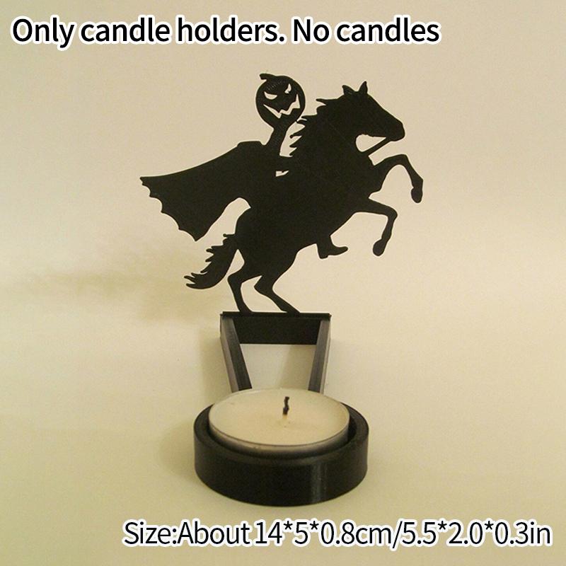 Halloween Candle Holder Decoration Gothic Skeleton Candlestick Ghost Shadow Tealight Stand Spooky Scary Ornaments Home Decor