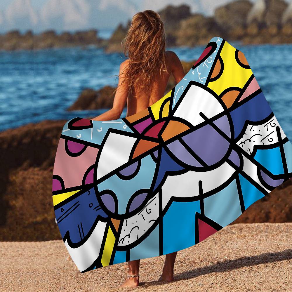 B-Britto Badetuch Mikrofaser Weich Wasserabsorbierend Atmungsaktiv Für Mädchen Kinder Dekoratives Cartoon Strandtuch