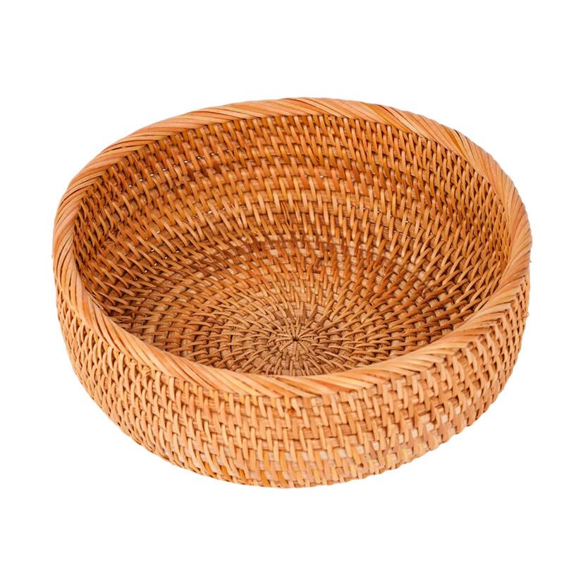 Deep Round Hand-Woven Rattan Fruit Basket
