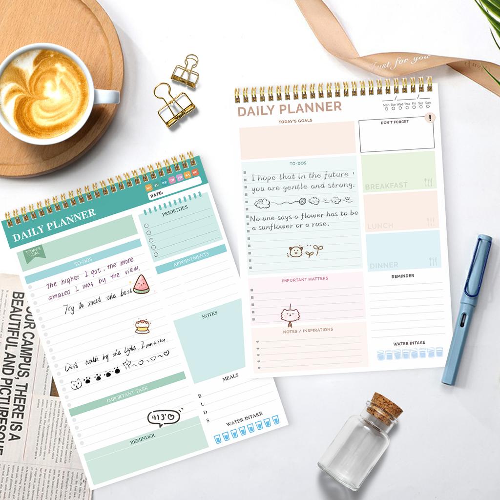 High Quality Customizable LOGO A4 Multifunction Coil Note Pad Daily Plan Schedule Planner School Supplies