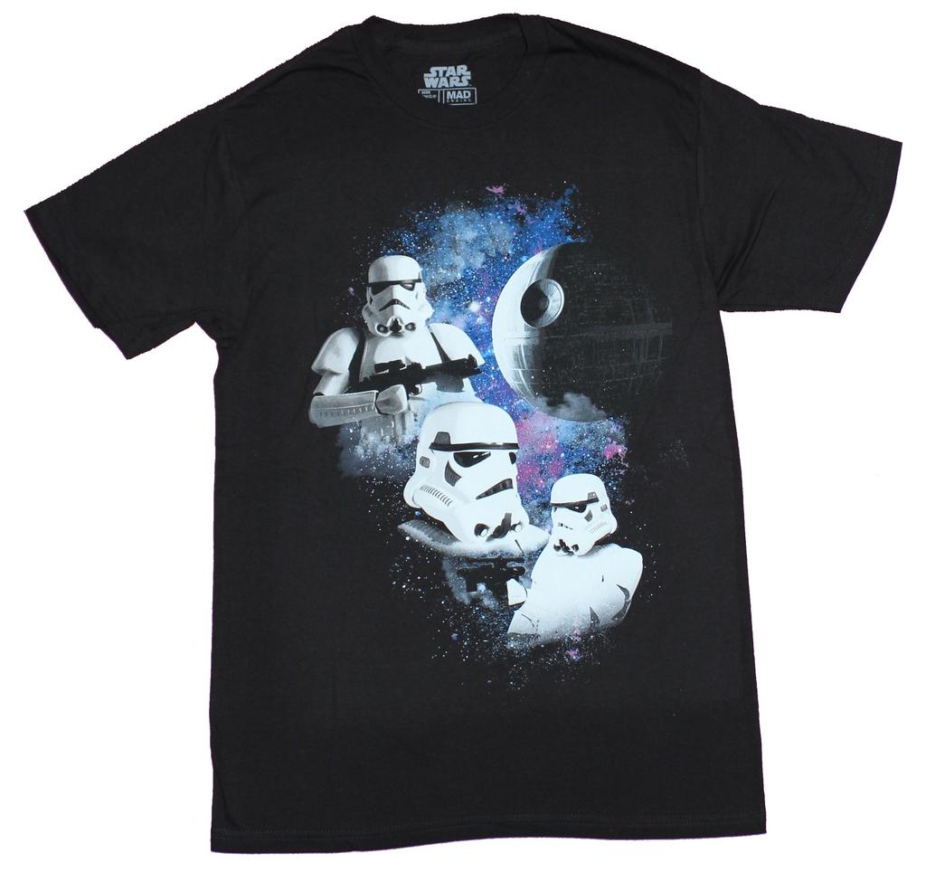 Star Wars Adult New T-Shirt - 3 Stormtrooper Death Star Moon Pic