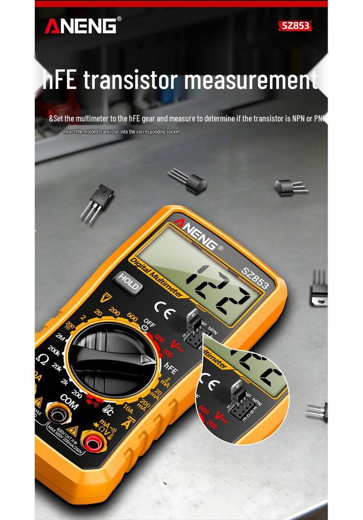 High-Precision Digital Multimeter for Electricians: Multi-Function, Portable, Data Hold Feature