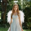 Fairy Wings Realistic Mesh Angel Wings Hairband Simulation White/Black Feather Christmas Halloween Masquerade Cosplay Costume