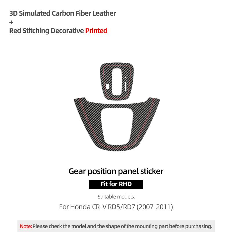 Betterhumz For Honda CRV RD5 RD7 2007-2011 Made of Alcantara Center Console Gear Shifter Trim Stickers Car Interior Accessories