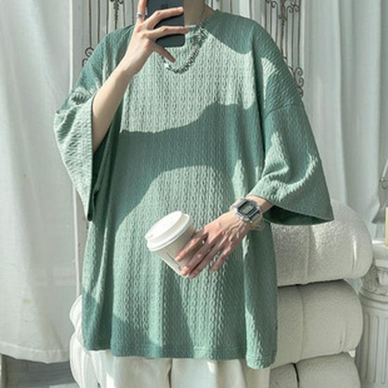 T-shirt da uomo in cotone di bambù con colletto Henley a maniche corte, taglie forti, moda casual europea