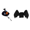 Halloween Seasonal Pet Costume Set with Pointed Hat Wing Panel Collar Charm Soft Fabric Look for Photo Parties and Home Use