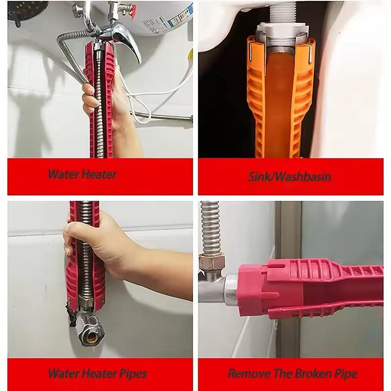 14-In-1 Multi-Function Sink & Faucet Repair Wrench - Durable Abs, Anti-Slip Long Handle For Kitchen & Bathroom Plumbing