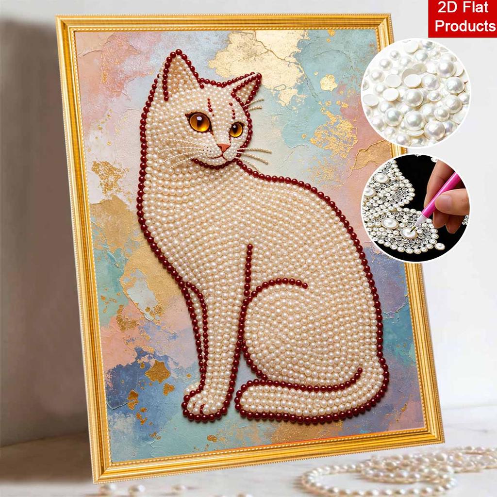 Animal Series Cat Pearl Painting Diy Handmade 5D Highvalue Hanging Living Room Decoration Painting