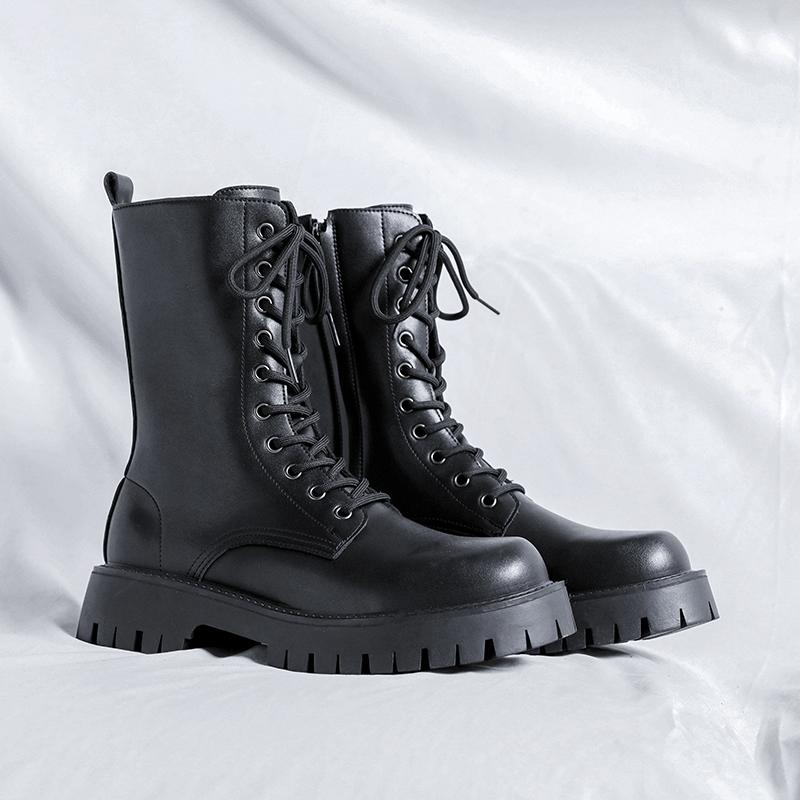 Fashion Luxury Brand Men's Boots High Top Designer Casual Shoes High Quality Leather Business Boots Outdoor Work Boots Hombre Male Botas