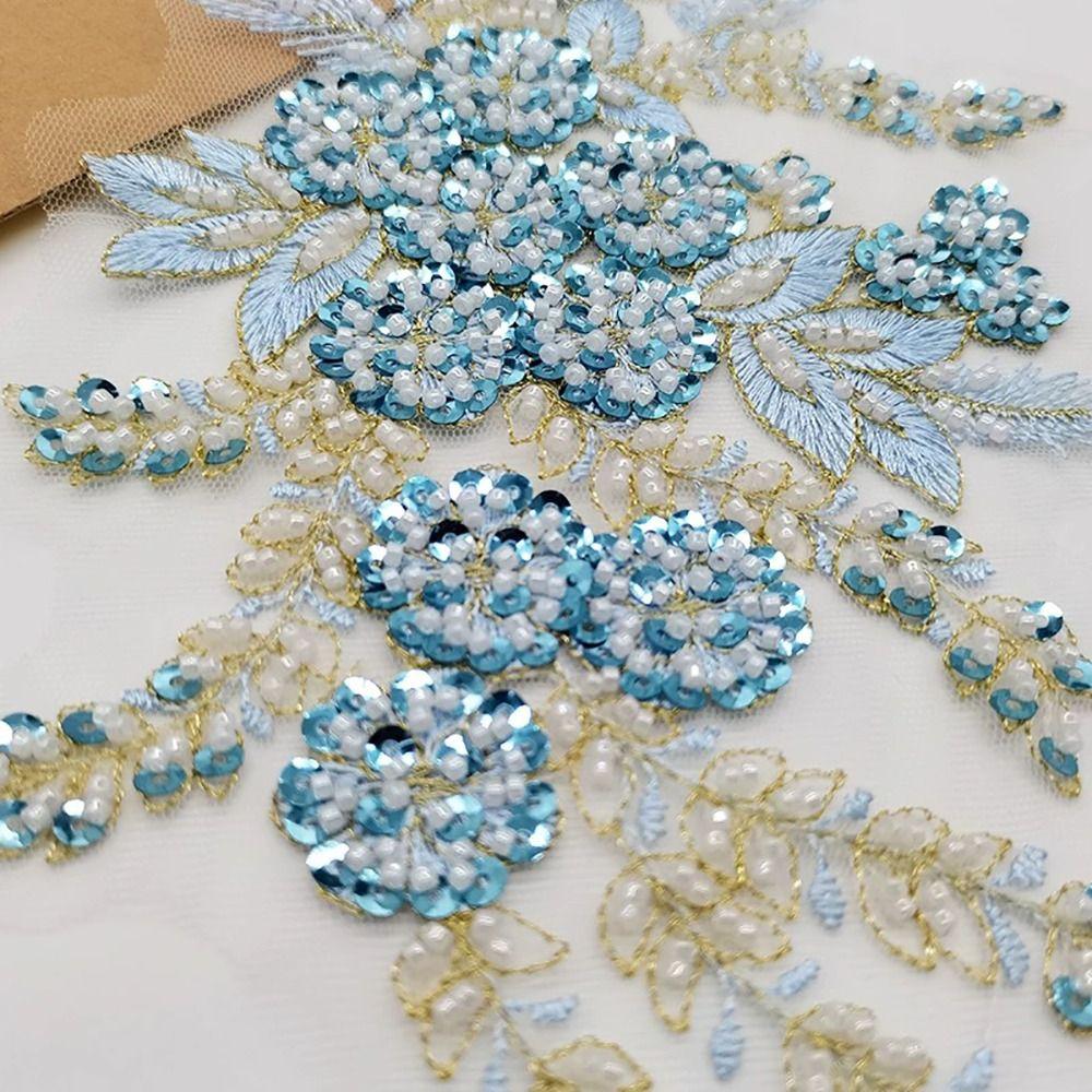 DIY Embroidered Floral Patches Sequin Embroidery Sequins Patches Lace Appliques  Stage Costumes