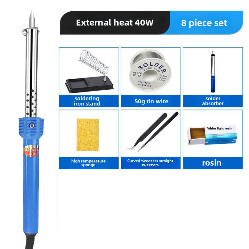 220V 60W/40W/30W Multi-Purpose Electric Soldering Iron with Rubber Handle and Pointed Tip for Household Repairs