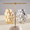 European and American round geometric round fringed ear hook retro temperament exaggerated earrings niche high fashion earrings