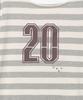 MILLO WOMEN Off-Shoulder Striped T-Shirt [Melange Gray]