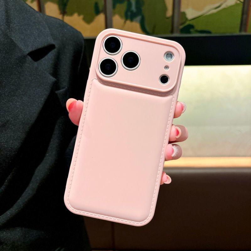 Solid Color Leather Texture Full Coverage Case for iPhone 17 Pro Max - Drop Protection, Niche Design