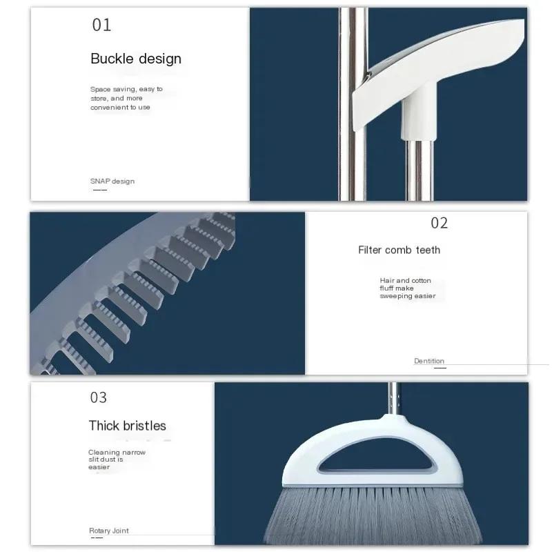 Plastic Broom and Dustpan Set Removable Combination Home Floor Cleaner Kit Sweeper Wiper Cleaning Tools Household Accessories