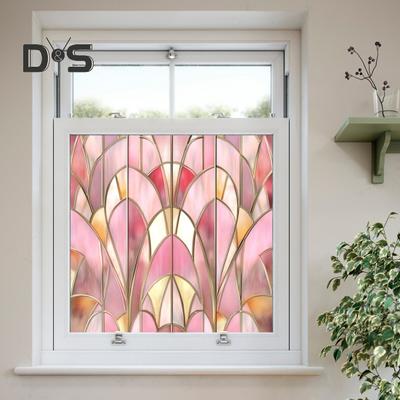 Statische Fensterfolie aus Buntglas, Schutz der Privatsphäre, Sonnenschutz, Glashaftung, wasserdichte Fensterabdeckung aus PVC für Zuhause, Büro, Badezimmer