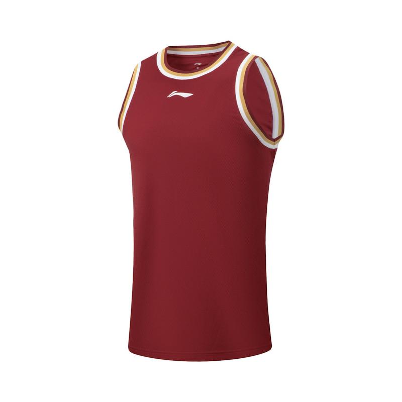 Li Ning Basketball Series Soft Skin Training Jersey Men tops Zhejiang-Red AATW005-8