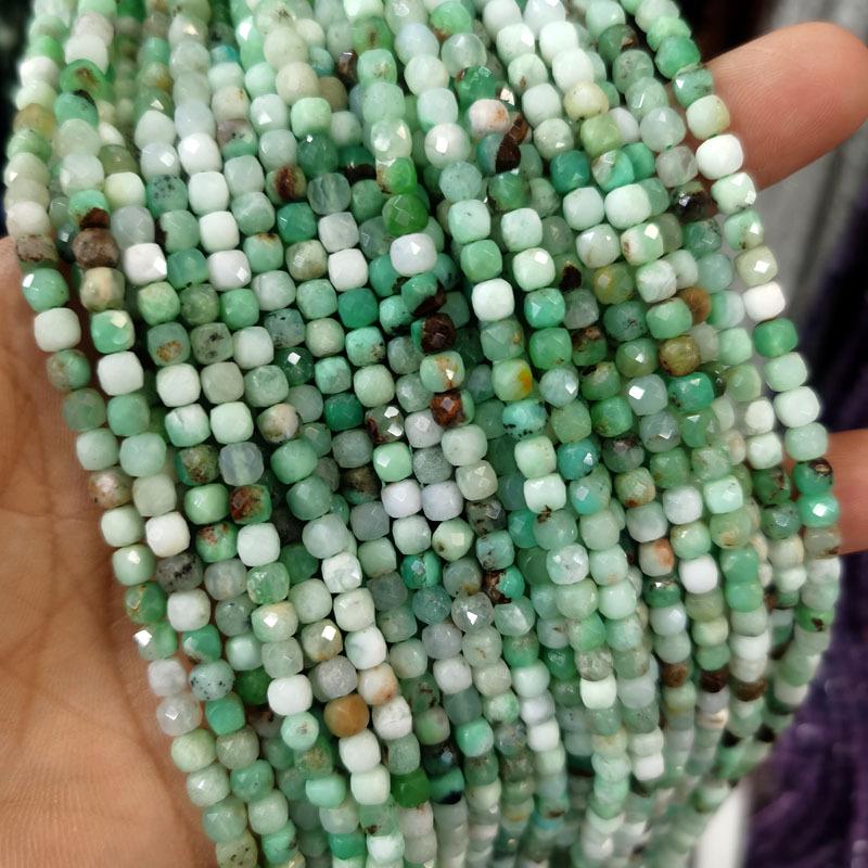 4x4mm Natural Stone Faceted Square Beads: Amethyst, Tourmaline, Garnet Jewelry Accessories