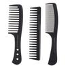 Portable Black Wide Tooth Comb Black Plastic Heat-Resistant Barber Comb For Hair Styling Tool