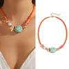 Bohemian Colorful Necklace For Women Girls Adjustable Beaded Neck Chain Unique Fashion Accessory Jewelry Gift